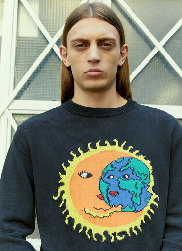 Logo Embroidery Knit Sweater Sky High Farm Workwear Logo Embroidery Knit Sweater Black skh0354005