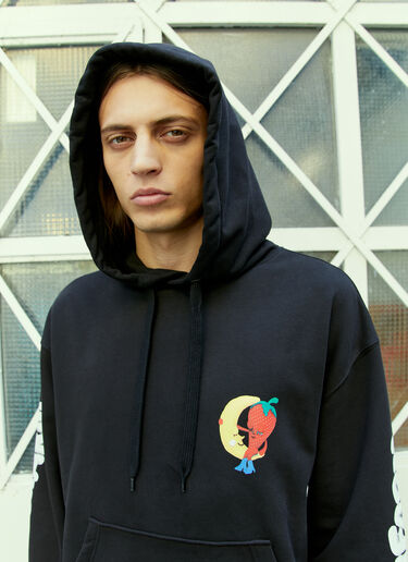Sky High Farm Workwear Graphic Print Hooded Sweatshirt Black skh0354011