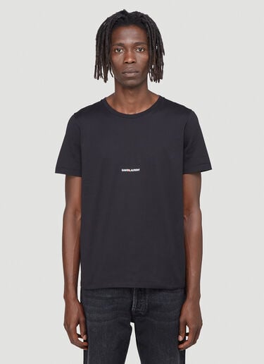로고 프린트 티셔츠 Saint Laurent 로고 프린트 티셔츠 블랙 sla0140011