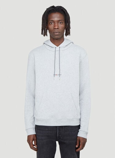 Logo-Print Hooded Sweatshirt Saint Laurent Logo-Print Hooded Sweatshirt Grey sla0140013