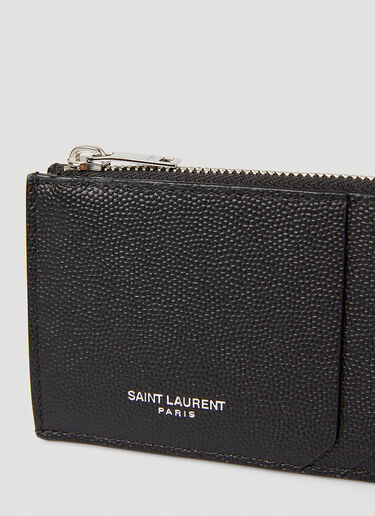 Saint Laurent Paris Fragments Zipped Cardholder Black sla0145059