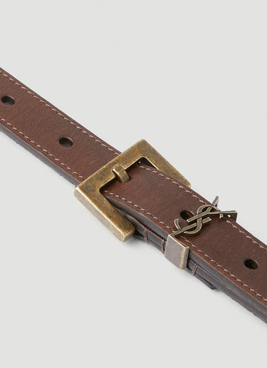 YSL Plaque Belt Saint Laurent YSL Plaque Belt Brown sla0147116