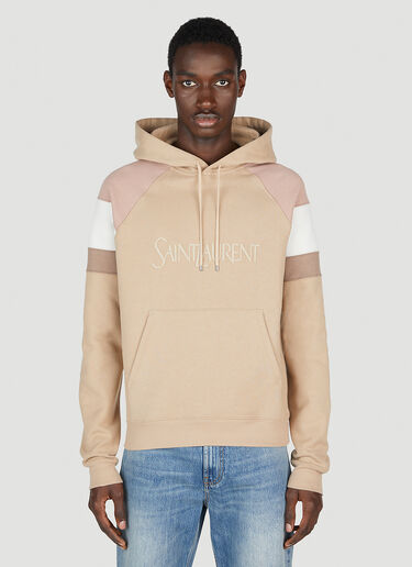 Saint Laurent 徽标刺绣连帽运动衫 米色 sla0151014