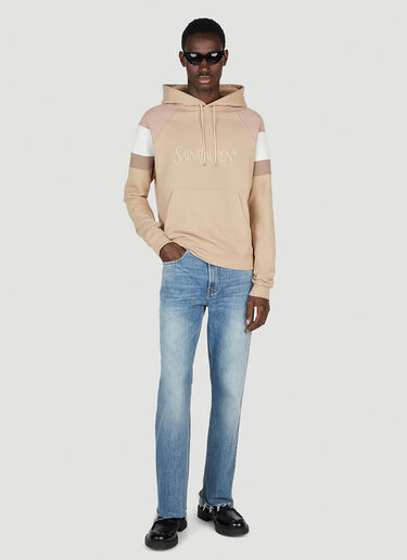 Saint Laurent 徽标刺绣连帽运动衫 米色 sla0151014