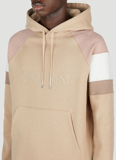 Saint Laurent 徽标刺绣连帽运动衫 米色 sla0151014