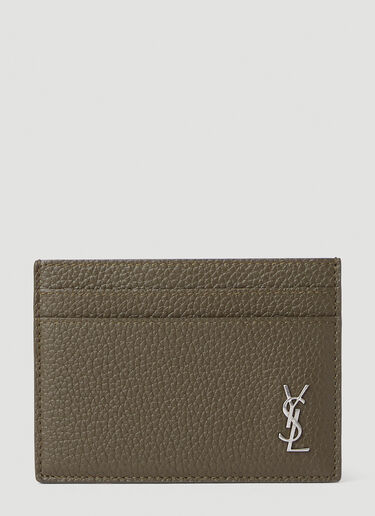 Saint Laurent 徽标铭牌卡包 卡其色 sla0151074