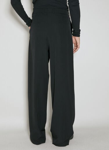 와이드 레그 울 팬츠 Saint Laurent 와이드 레그 울 팬츠 블랙 sla0154008