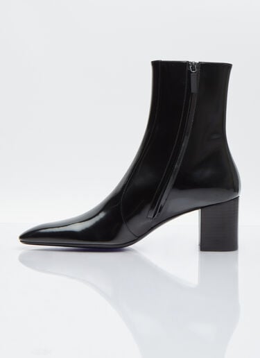 Saint Laurent XIV Zipped Leather Boots Black sla0154028