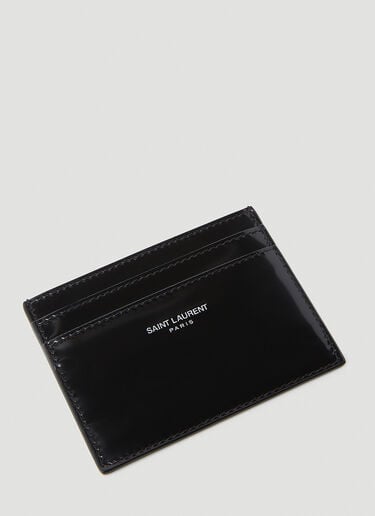 Saint Laurent Patent Leather Logo Cardholder Black sla0154036