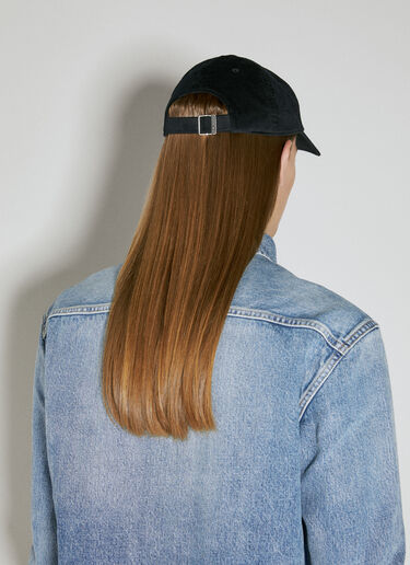 ビンテージコーデュロイ ベースボールキャップ Saint Laurent ビンテージコーデュロイ ベースボールキャップ ブラック sla0154065