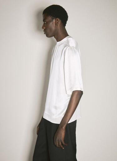 Silk Satin T-Shirt Saint Laurent Silk Satin T-Shirt White sla0156011