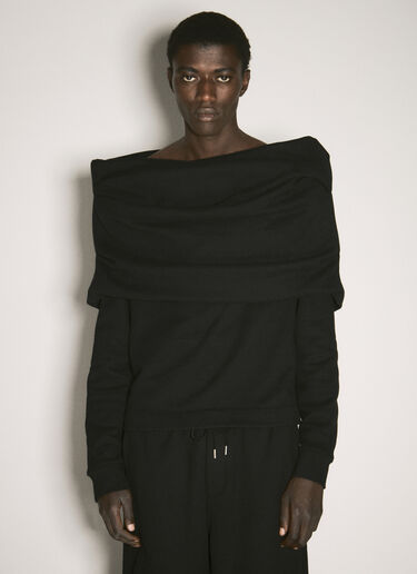 Off-The-Shoulder Sweatshirt Saint Laurent Off-The-Shoulder Sweatshirt Black sla0156012