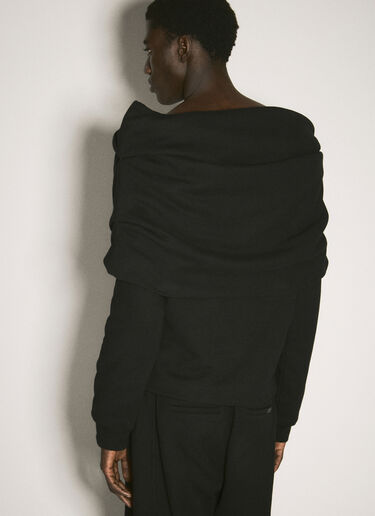 Off-The-Shoulder Sweatshirt Saint Laurent Off-The-Shoulder Sweatshirt Black sla0156012
