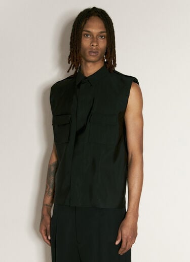 Saharienne Sleeveless Shirt Saint Laurent Saharienne Sleeveless Shirt Black sla0156014