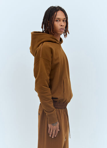 Logo Embroidery Hooded Sweatshirt Saint Laurent Logo Embroidery Hooded Sweatshirt Brown sla0156018
