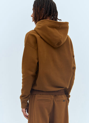 Logo Embroidery Hooded Sweatshirt Saint Laurent Logo Embroidery Hooded Sweatshirt Brown sla0156018