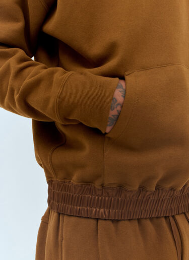 Logo Embroidery Hooded Sweatshirt Saint Laurent Logo Embroidery Hooded Sweatshirt Brown sla0156018