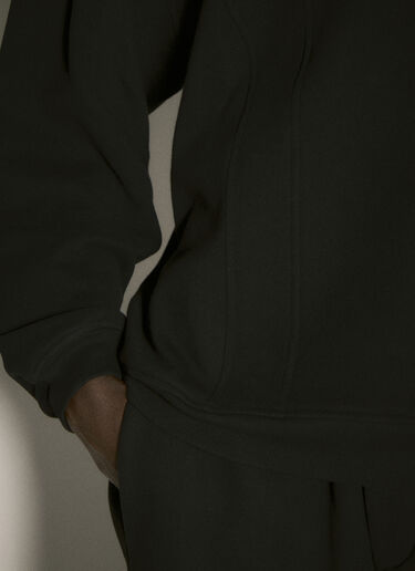 Logo Embroidery Half-Zip Sweatshirt Saint Laurent Logo Embroidery Half-Zip Sweatshirt Black sla0156019