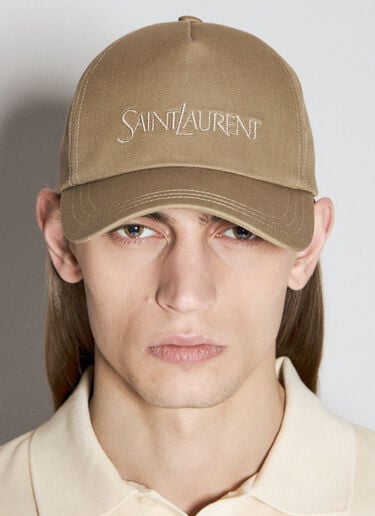 로고 자수 베이스볼 캡 Saint Laurent 로고 자수 베이스볼 캡 베이지 sla0156052
