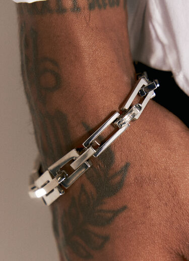 Graduated Geometric Bracelet Saint Laurent Graduated Geometric Bracelet Silver sla0156054