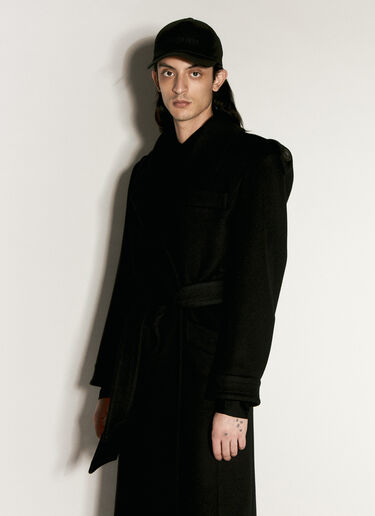 Saint Laurent 로고 자수 개버딘 베이스볼 캡 블랙 sla0156055