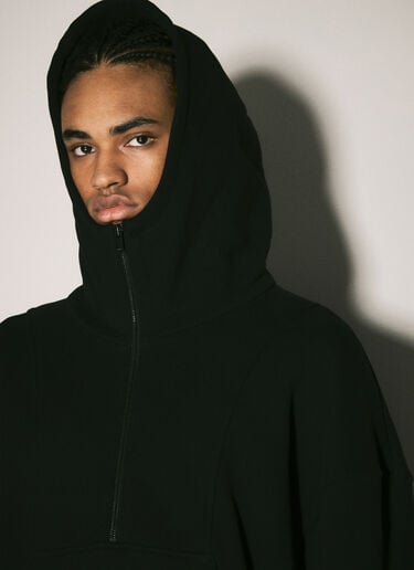 Saint Laurent 하프 지퍼 후드티셔츠 블랙 sla0158004