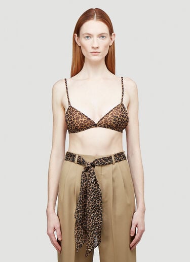 Leopard Traingle Bra Saint Laurent Leopard Traingle Bra Brown sla0243009