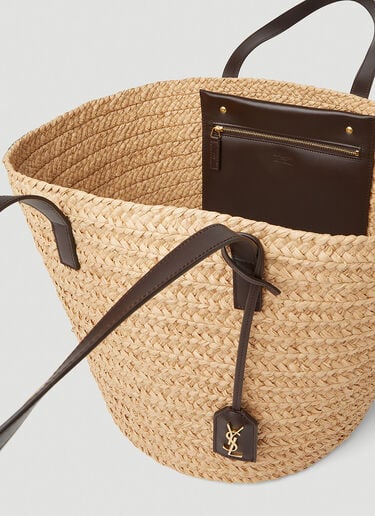 Saint Laurent Panier Raffia 中号托特包 米色 sla0247173