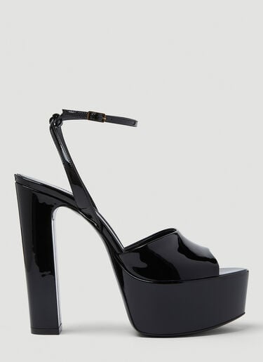 Jodie Peep Toe Platform Heels Saint Laurent Jodie Peep Toe Platform Heels Black sla0248022