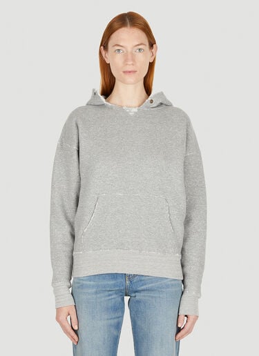 Distressed Hooded Sweatshirt Saint Laurent Distressed Hooded Sweatshirt Grey sla0249009