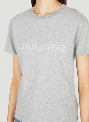 Reverse Logo T-Shirt Saint Laurent Reverse Logo T-Shirt Grey sla0249028