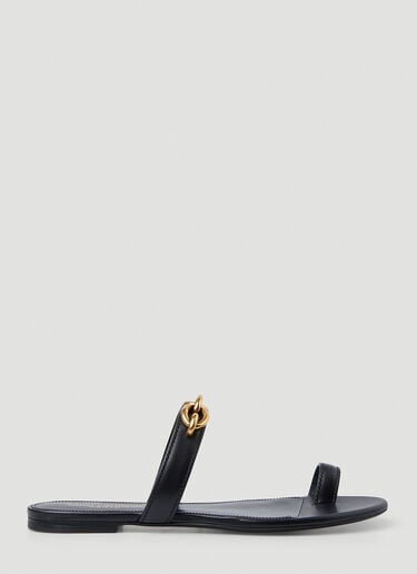 Le Mallion Flat Sandals Saint Laurent Le Mallion Flat Sandals Black sla0249082
