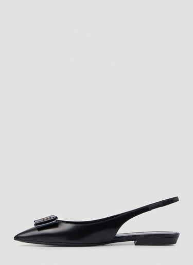 아나이스 보우 플랫 샌들 Saint Laurent 아나이스 보우 플랫 샌들 Black sla0249114