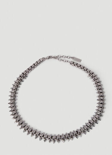 Squares and Spikes Necklace Saint Laurent Squares and Spikes Necklace Silver sla0249248