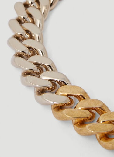 Two Tone Curb Necklace Saint Laurent Two Tone Curb Necklace Gold sla0249261