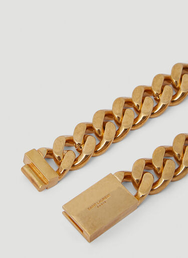 Saint Laurent 투 톤 커브 네크리스 골드 sla0249261