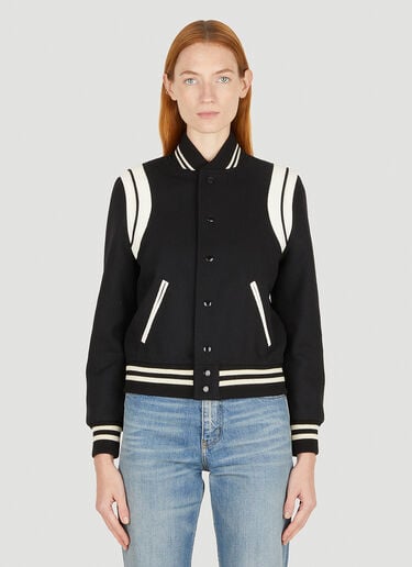 Wool Baseball Jacket Saint Laurent Wool Baseball Jacket Black sla0250023