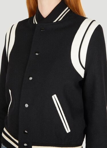 Wool Baseball Jacket Saint Laurent Wool Baseball Jacket Black sla0250023