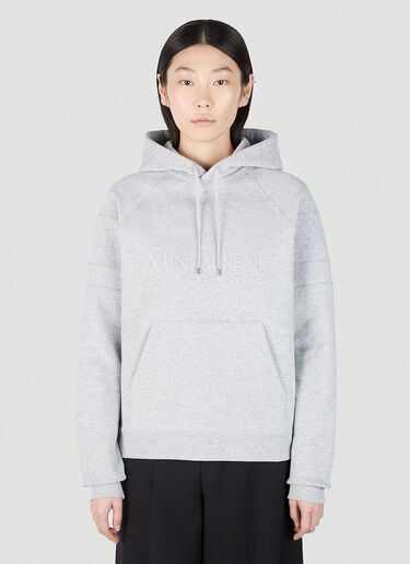 로고 자수 후드 스웨트셔츠 Saint Laurent 로고 자수 후드 스웨트셔츠 그레이 sla0251041