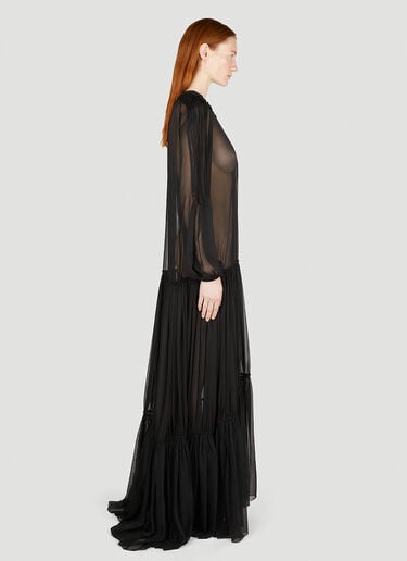 Saint Laurent 세미 시어 맥시 드레스 Black sla0251052