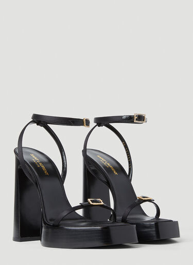플라츠 하이힐 샌들 Saint Laurent 플라츠 하이힐 샌들 블랙 sla0251173