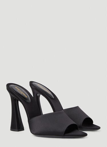 Saint Laurent Suite 高跟穆勒鞋 黑色 sla0251176