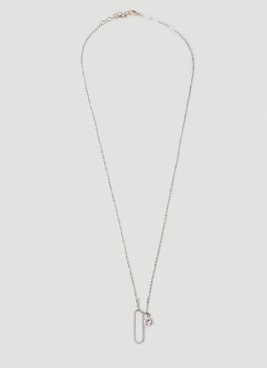 Saint Laurent 라인스톤 펜던트 네크리스 실버 sla0251194