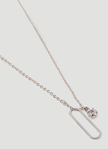 Rhinestone Pendant Necklace Saint Laurent Rhinestone Pendant Necklace Silver sla0251194