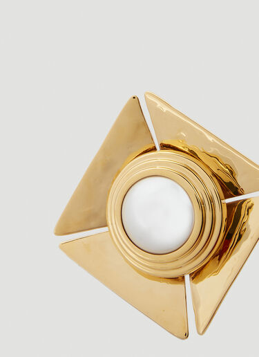 Pearl Square Earrings Saint Laurent Pearl Square Earrings Gold sla0252100