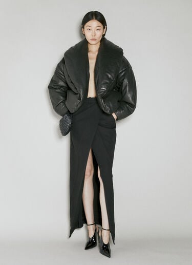 短款皮革衬垫夹克 Saint Laurent 短款皮革衬垫夹克 黑色 sla0253016