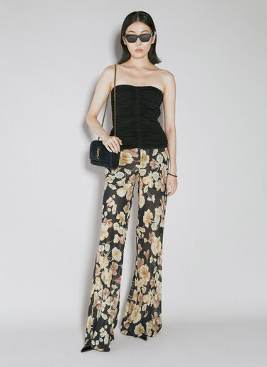 Saint Laurent 收褶紧身胸衣 黑 sla0253024