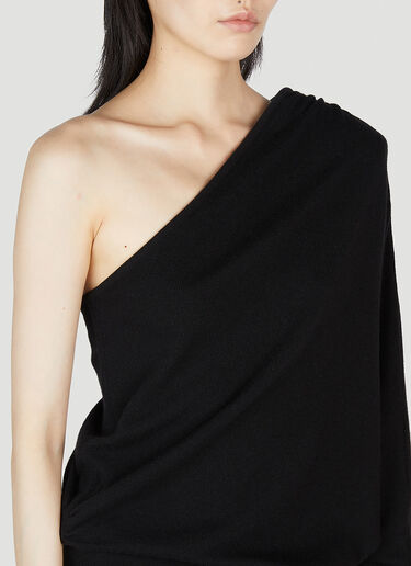 One Shoulder Draped Dress Saint Laurent One Shoulder Draped Dress Black sla0253030