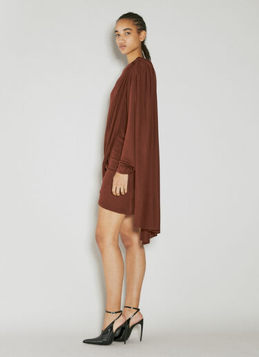 Draped Wool Dress Saint Laurent Draped Wool Dress Red sla0253044