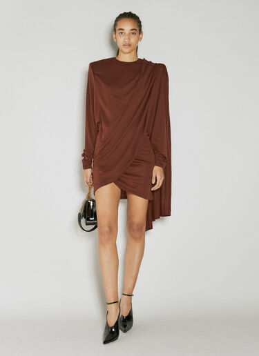 Draped Wool Dress Saint Laurent Draped Wool Dress Red sla0253044